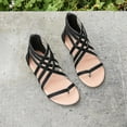 thumbnail image 5 of Lishi Comfy Open Toe Women's Flat Sandals - Solid Color, Zipper Closure, 5 of 5