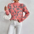 thumbnail image 2 of Cozy Sweaters For Women Casual Loose Fit Leopard Print Turtleneck Long Sleeve Stretch Pullover Jumper Top Comfortable Soft Fall Clothes, 2 of 4