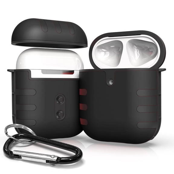 Duo Shield Slim Designed For Apple AirPods Generation 1 & 2 case , Black/Black