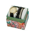 thumbnail image 4 of Folio Women's Watch Gift Set: Gold Round Case, Gold Sunray Dial and Black Faux Leather Strap, 4 of 5