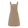 thumbnail image 6 of Baqcunre Maxi Dresses for Women 2024 Women's Solid Color Corduroy Loose Sleeveless Suspender A Line Suspender Dress Dresses for Women 2024 Summer Dresses for Women 2024 Womens Dresses Khaki S, 6 of 9