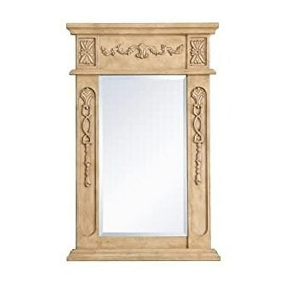Elegant Decor VM11828AB 18 x 28 in. Wood Frame Mirror, Antique Beige