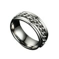 thumbnail image 2 of Trayknick Men Ring Simple High Polished Fashion Jewelry Rotating Chain Inlaid Finger Ring for Party Silver US 6, 2 of 13