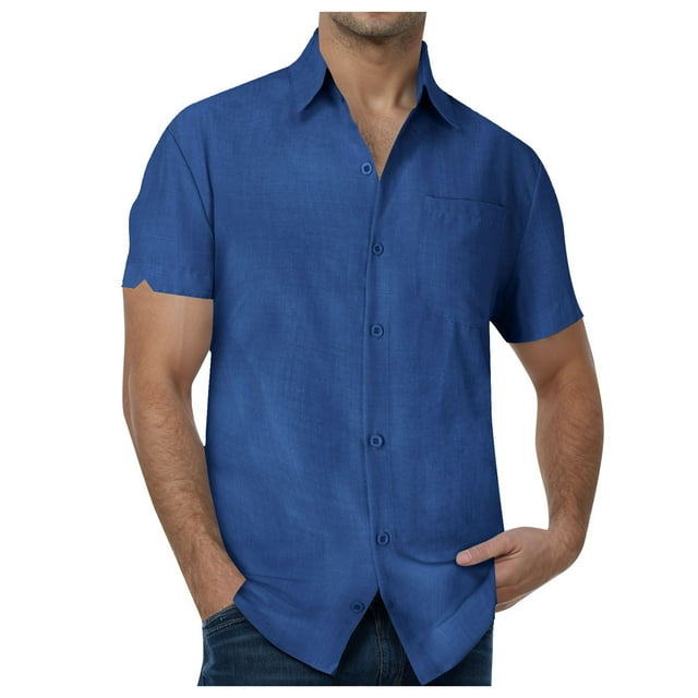Ramiter Mens Shirt Mens Shirt - Short Sleeve Crew Neck Soft Fitted Tees Blue,L