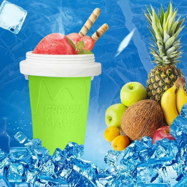 Squeeze Copa casera Quick Frozen Slushy Shake Ice Cream Maker (Verde) Wdftyju Libre de BPA