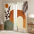 thumbnail image 2 of Castle Fairy Boho Leaf Art Blackout Curtains Set of 2 (52x84 Each) for Teens, Abstract Print Window Curtains for Bedroom, Orange Sage, 2 of 6