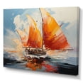 thumbnail image 2 of Designart Orange Modern Canvas wall art, Boat Wall Art, Sails Boat Energetic , boat Wall art decor, 40x30 inches, 2 of 5