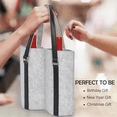 thumbnail image 2 of Paquete de 2 bolsas de mano para transportar vino (4 botellas), bolsa acolchada para viajes con capacidad para 4 botellas de vino, bolsa portátil a prueba de fugas, 2 of 4