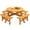 Yellow, variant on 8-Person Circular Outdoor Wooden Picnic Table w/ 4 Built-in Benches & Umbrella Hole for Patio,Backyard,Garden,2220lb Capacity,Yellow