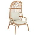 thumbnail image 6 of DWVO Wicker Outdoor Egg Chair, Patio Rattan Basket Chair with 400lbs Capacity - Egg Chairs with Stand & Cushion Cocoon Chair for Bedroom, Patio, Balcony - Beige, 6 of 7