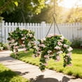 thumbnail image 4 of HCBY Hanging Baskets for Plants, 2Pcs Faux Crepe Myrtle Hanging Baskets, Weather Resistant Artificial Hanging Plants, Spring Summer Outside Porch Decor, 4 of 5
