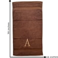 thumbnail image 3 of Brown Initial Hand Towel for Bathroom - Monogrammed Luxury Hotel Quality Decorative Towel - GOTS Organic Certified - Set of 2 Beige Letter E, 3 of 7