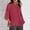 Red, variant on QHWAUAKFBN T Shirts For Women Graphic Summer 3 Of 4 Sleeve Crew Neck Floral Printed Loose Linen Tunic Tee Blouse Tshirts Top