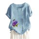 thumbnail image 5 of Camisetas de Manga Corta para Mujeres, Camiseta de Manga Corta Impresa Casual Hecha de 95% Poliéster 5% Spandex para Todas las Estaciones, Camisetas de Manga Corta para Mujeres, 5 of 6