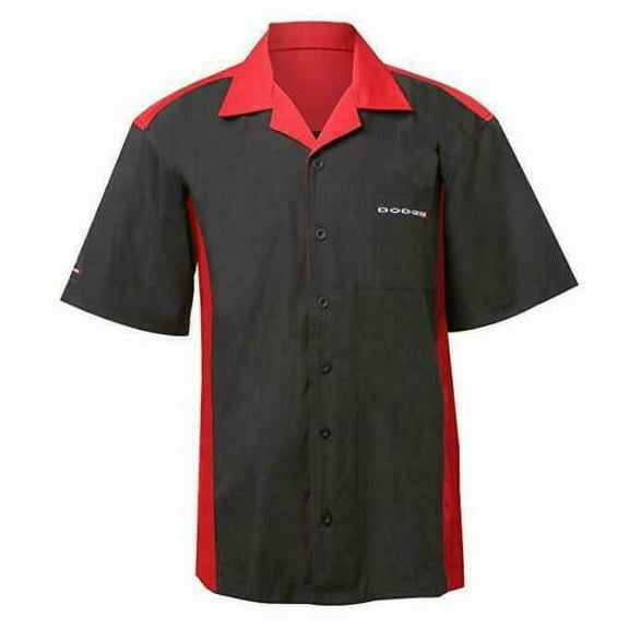 Dodge American Cars Pit Mechanic Button Down Work Crew Shirt Official Licensed (XL)