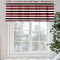 thumbnail image 5 of Red Black Valances for Windows, 42 x 12in, White Stripe Rod Pocket Kitchen Valance Curtain Light Filtering Window Treatments for Living Room Bedroom, 1 Panel, 5 of 7