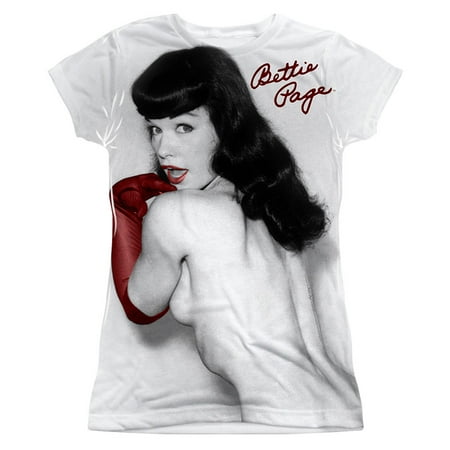 Bettie Page Girl - Bettie Page Side To Side Girls Jr Sublimation White