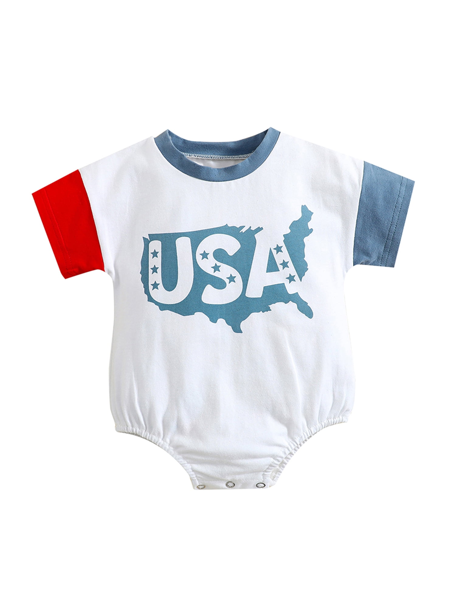 Newborn Infant Baby Boy Girl 4th Of July Romper Bodysuit Jumpsuit Outfit Clothes 