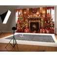 thumbnail image 4 of 4 x 4 ft Christmas Fireplace Backdrop Xmas Fireplace Tree Wall Gifts Party Decor Background Winter Merry Christmas Candy Backdrop Kids Holiday Party Decoration Photo Studio Props, 4 of 5