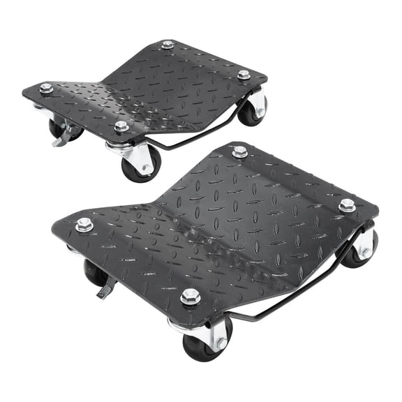 Wheel Dollies 3000 lbs Capacity, 2 Pack Car Tire Dolly, Heavy Duty Vehicle Movers for Cars, Trucks, SUVs, Trailers, Motorcycles - Effortless Car Positioning