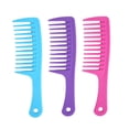 thumbnail image 3 of Peine para el cabello, 3 colores, peine para el cabello rizado con dientes anchos, peine antiestático, multifuncional, 3 of 8