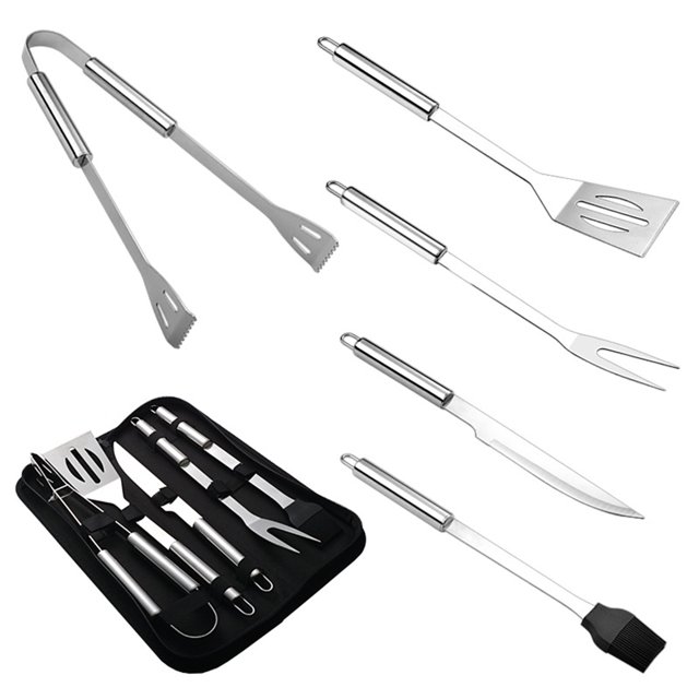 Juego de Herramientas para Barbacoa 5PCS Juego de Parrilla Accesorios para Parrilla Acero Inoxidable Leyfeng Herramienta de barbacoa