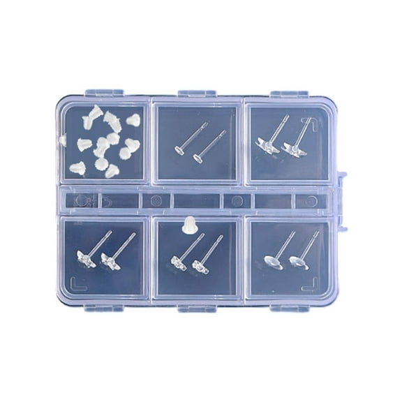 YIEMEEN Elegant Clear Sports Earrings For Sensitive Ears Soft Resin Studs With Invisible Designs For Daily Wear And Sleep