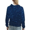 thumbnail image 7 of Disketp Sparkling Blue Glitter Womens Casual Hoodies Crew Neck Long Sleeve Sweatshirts Pullover Tops-Medium, 7 of 7