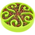 thumbnail image 1 of El cuenco para perros de alimentación lenta antiasfixia ayuda a prevenir manchas, no tóxico y placa de alimentación verde sin BPA., 1 of 5