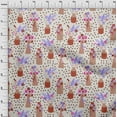 thumbnail image 4 of oneOone Rayon Rust Brown Fabric Floral Vase With Geometrical Quilting Supplies Print Sewing Fabric By The Yard 56 Inch Wide, 4 of 4