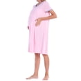 thumbnail image 4 of Valcatch Women's Nursing Nightdress Short Sleeve Crewneck Maternity Nightgown with Button, 4 of 6