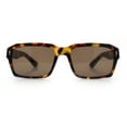 thumbnail image 3 of Hipster Gentleman Rectangular Mens Retro Vintage Vibe Plastic Sunglasses Tortoise - Brown, 3 of 8