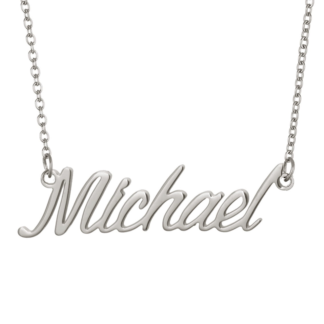 Michael Name Layered Necklace Short 