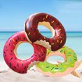 thumbnail image 3 of Doughnut Pool Float Inflatables Donut Pool Ring Donut Swimming Ring for Beach Pool, 3 of 5