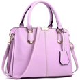 thumbnail image 1 of Bolso de mano para mujer, bolso de hombro para mujer, de piel sintética, resistente al agua, para negocios, compras y viajes (púrpura claro) ACTIVE Biensenido a ACTIVE, 1 of 5
