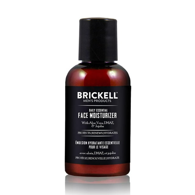 Brickell Men's Daily Essential Face Moisturizer para hombres Loción facial natural y orgánica de rápida absorción con ácido hialurónico té verde y jojoba 2 onzas sin perfume