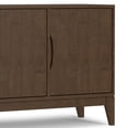 thumbnail image 4 of Simpli Home Harper 60 inch Wide Solid Wood Mid Century Modern 3 Door Sideboard Buffet in Walnut Brown, 4 of 15
