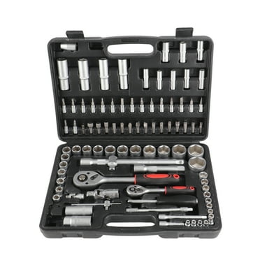 94 PC Piece Wrench Socket Screwdriver Tool Set Kit Mechanics 1/2 1/4inch W/case