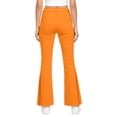 thumbnail image 6 of Uniform Pants for Girls Size 14-16 Flare Pants Retro Striped Flare Pants, Double Stripe on Waist & Hem High Waist Stretch Bell Bottom Casual Bootcut Trousers Back To School Clothes Orange, 6 of 6