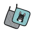 thumbnail image 2 of Carolines Treasures BB1165PTHD Checkerboard Blue French Bulldog Pair of Pot Holders  7.5HX7.5W multicolor, 2 of 3