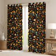thumbnail image 2 of Manfei Cute Mushroom Curtains Pack of 2 (42x84 Each) for Kids Girls, Green Leaves Curtains Blackout, Botanical Plant Theme Bedroom Curtains, Black Orange Teal Luxury Bedroom Decor, 2 of 6