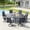Black-Graphite, variant on Vicllax 5-Piece Outdoor Patio Dining Set Metal Swivel Chairs & Round Steel Table with Umbrella Hole