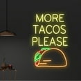 thumbnail image 2 of Handmadetneonsign Custom More Tacos Please Neon Sign, Taco Name LED Sign, Mexican Food Neon Light, 2 of 5