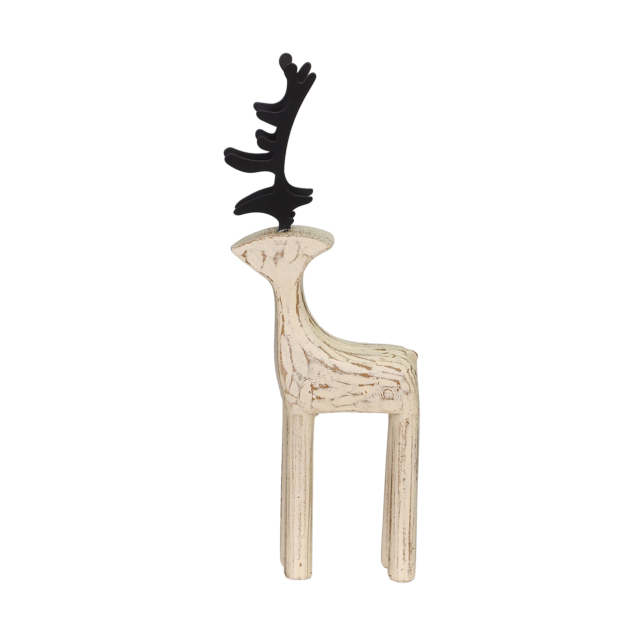 HOLIDAY TIME PL 11 in Large Wood Deer Home Decor, HOLIDAY TIME PL LARGE WOOD DEER