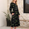 thumbnail image 5 of HAJWOH Fall Dresses for Women 2025 Long Sleeve Fashion A-Line Flowy Boho Midi Party Long Dress with Pockets Dark Green XL, 5 of 5