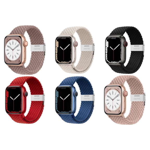 LEIXIUER 6Pack Braided Solo Loop Nylon Strap for Apple Watch Bands 49mm Ultra 45mm 41mm 44mm 40mm 38mm 42mm for Women Men, Adjustable Elastic Sprot Nylon Loop Band for iWatch Series 8 7 SE 6 5 4 3 2 1