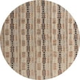 thumbnail image 1 of Ahgly Company Machine Washable Indoor Round Abstract Dark Gold Brown Area Rugs, 3' Round, 1 of 7