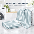 thumbnail image 6 of COOKEY Satin Pillowcase Standard Size 20"x26" Set of 2 – Silky Soft Polyester Envelope Closure Pillow Case for Hair and Skin (Ice Blue), 6 of 8