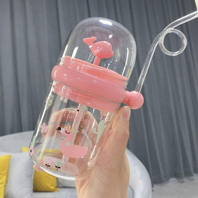 Water Bottle For Girls With Straw Summer Kids Cute Plastic Water
