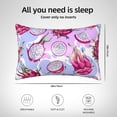 thumbnail image 4 of Bingfone Dragon Fruit Satin Pillowcase for Hair - Standard Size with Zipper Silky & Soft Pillow Covers,20x30 Inches, 4 of 6